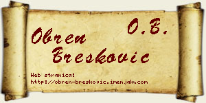 Obren Brešković vizit kartica